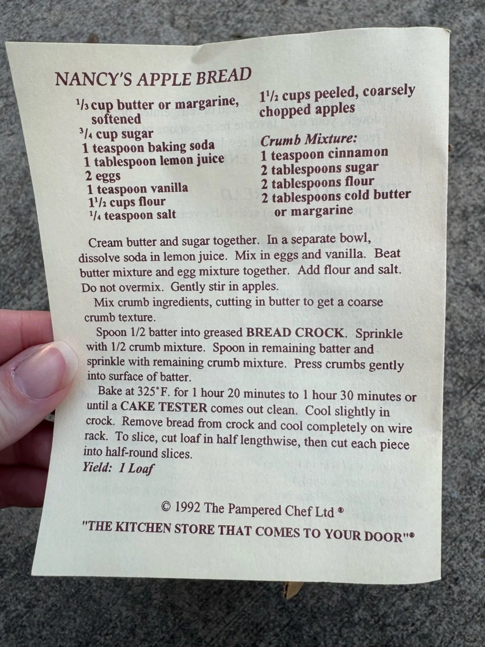 Vintage 1992 Pampered Chef Stoneware Bread Baking Crock USA Box Recipe
